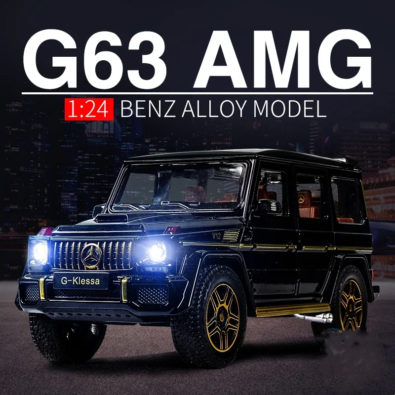 

1/24 G63 G65 SUV Alloy Car Model Diecast & Toy Metal Off-road Vehicle Car Model Simulation Sound Light Collection Toy Gift