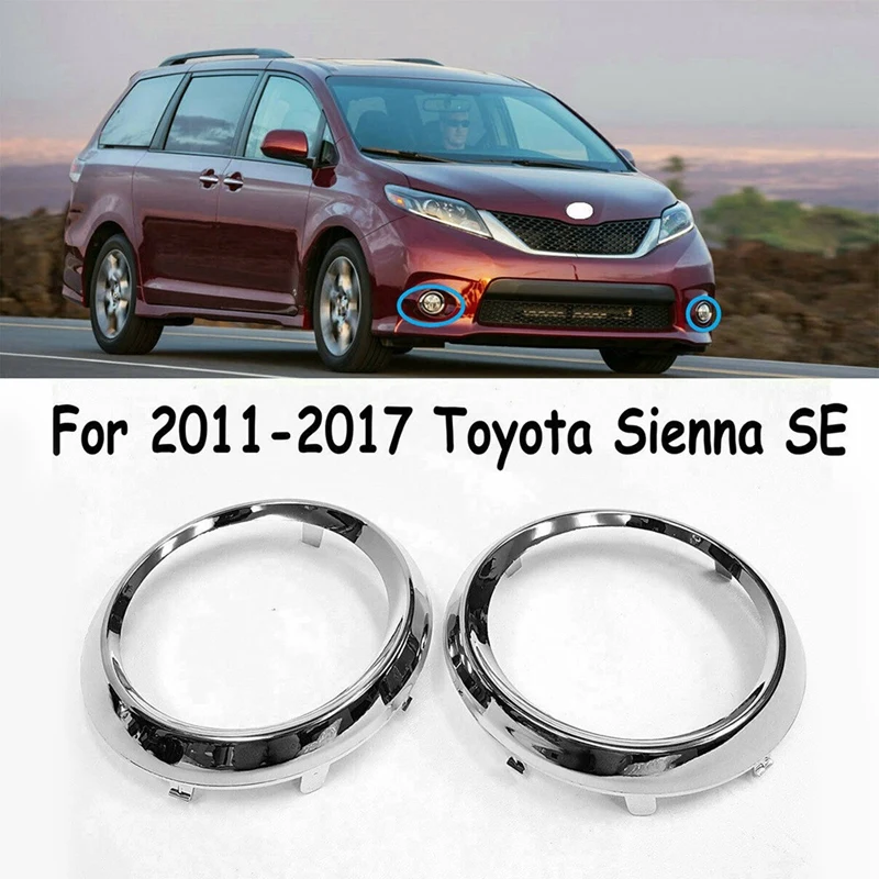 

Пара противотуманных фонарей, ободок для 2011-2017 Toyota Sienna SE, хромированные отделочные кольца 52713-08020 52712-08020