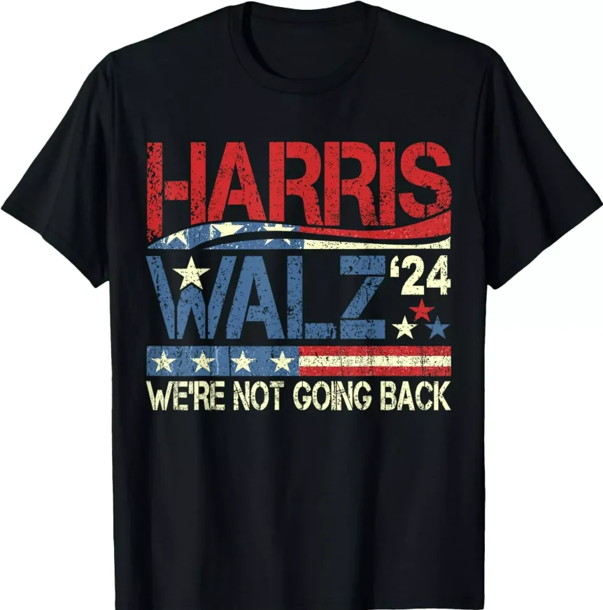 Harris Walz 2024 Kamala Harris 2024 Tim Walz 2024 USA Flag T-Shirt