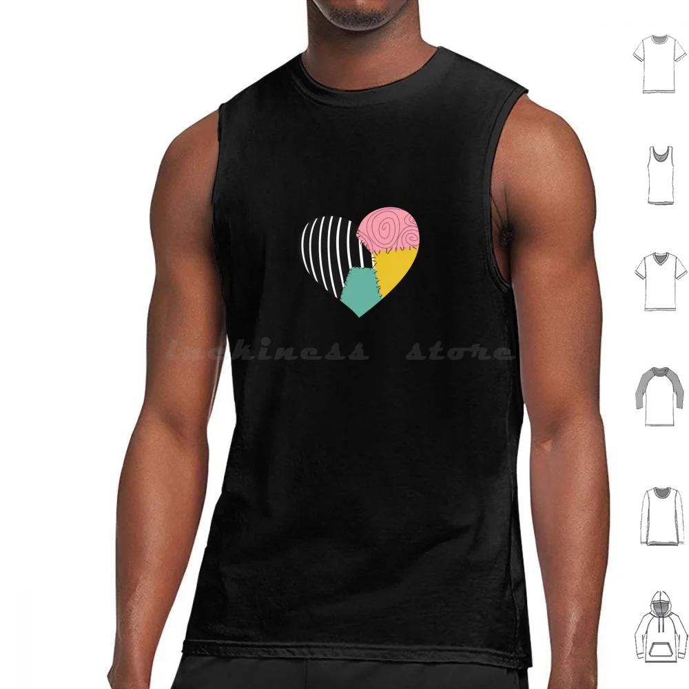 Sally Heart Tank Tops Print Cotton A Vector Vector Art Sally Patchwork Suit Heart Tim Burton