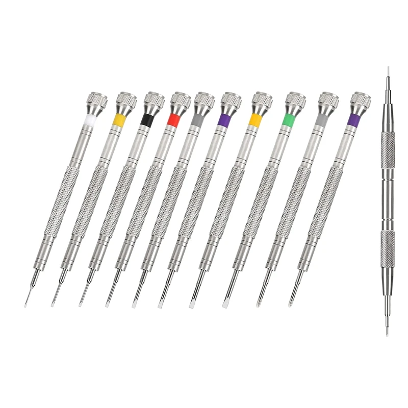 Relojoeiro profissional Chave de fenda, Assista Repair Tool, Óculos Repair, Spring Bar, 10pcs