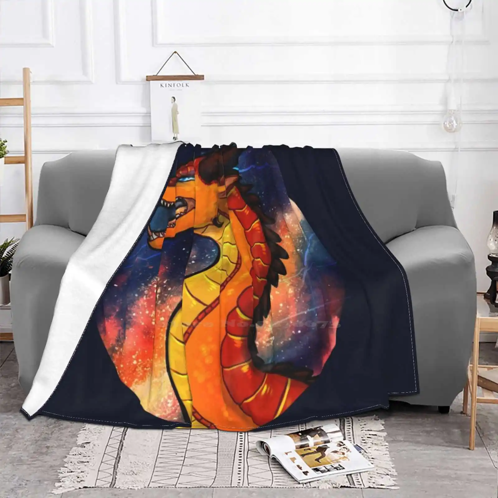 Of Fire-Peril In The Fire And Flames Fashion Soft Warm Throw Blanket Peril Wings Of Fire Fantasy Red Wof Scholastic Flames