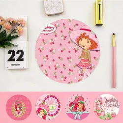 Cartoon S-Strawberry S-Shortcake Round Custom Skin Office Student Gaming Thickened Writing  Non-slip Cushion Mouse Pad Desk Mats