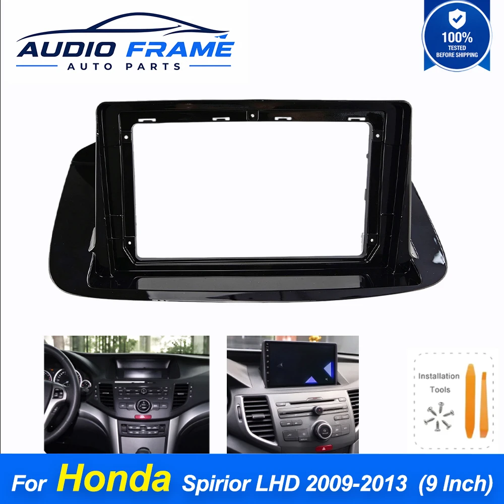 For Honda Spirior LHD 2009-2013 9 Inch Android Car Radio Fascia Frame Adapter Kit Canbus Decoder