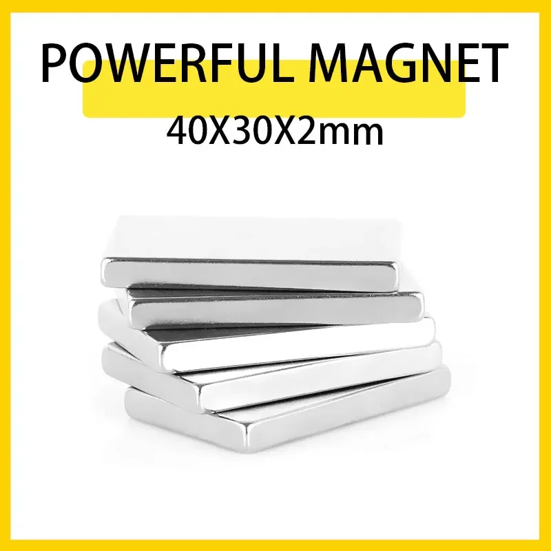 

1~20PCS 40x30x2mm Block NdFeB Neodymium Magnet N35 Super Powerful imanes Permanent Magnetic 40*30*2mm