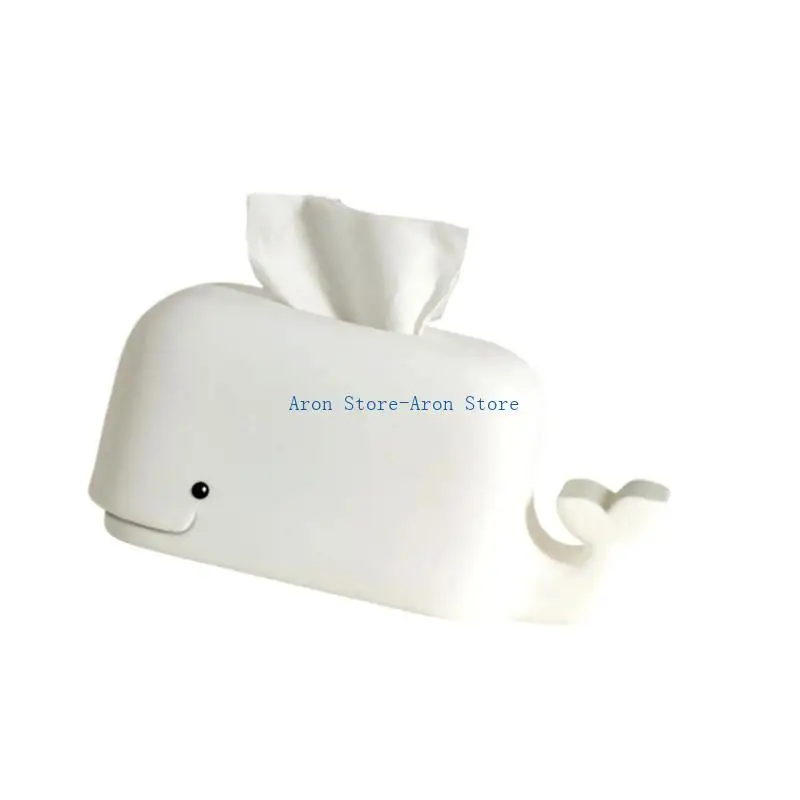 

H3CF Silicone Paper Towel Box Cover Waterproof Tissue Container Whale Napkin Holder