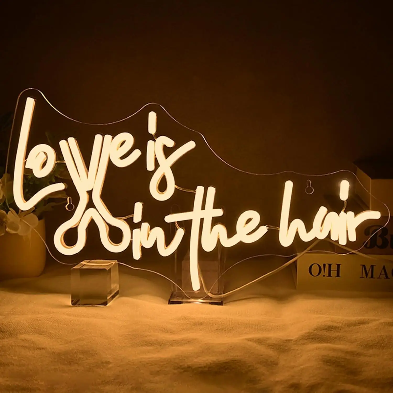 

Hair Salon Neon Sign Love Is in the Hair USB Dimmable LED Neon Lights for Beauty Studio Party Salon Wall Decor Gifts Wall Lights