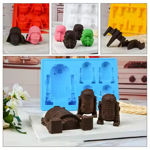 Silicone Mold Cake Decorating Mould for Baking Chocolate Candy Gummy Dessert Ice Cube Star Molds War Fans Robot Bricks