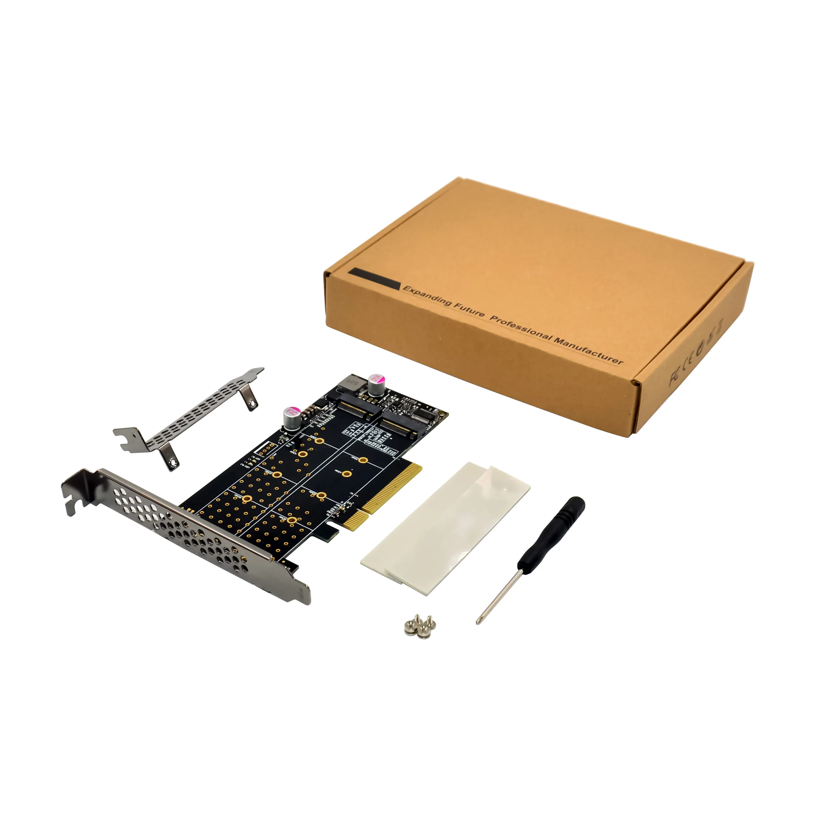 Sunweit ST575 PCIe X8 M.2 clé M SATA adaptateur PCIE X8 vers clé M NVME M.2 22110 2280 2260 adaptateur convertisseur