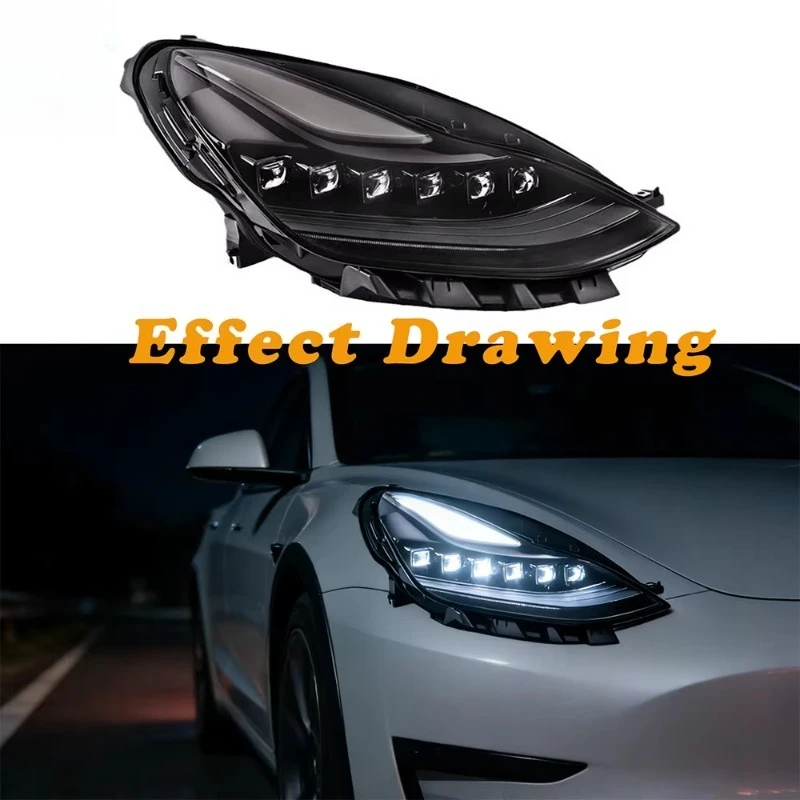 New Modified 12V 8000 Lumens LED Headlight for Model 3 Model Y 19-22 Assembly Daily Running Light Matrix Car Accessories