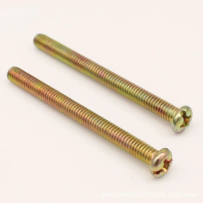 50 pzcolor zincato a sette caratteri testa tonda testa tonda macchina interruttore filo scatola vite prolunga vite M4 * 4-120 vite lunga