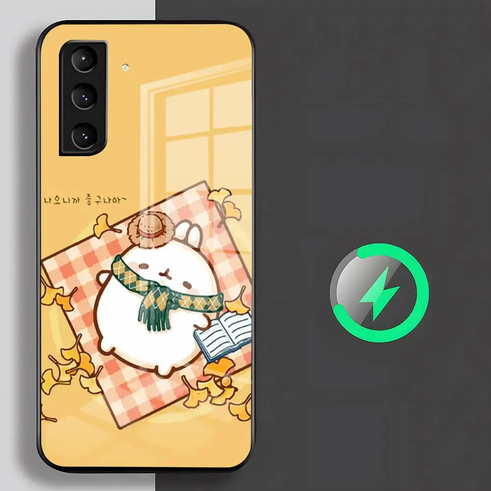 Adorable M-MolangS Phone Case For Samsung S26 S25 S24 S23 S22 S21 S20 Edge Ultra Plus FE For Magsafe Glass Case