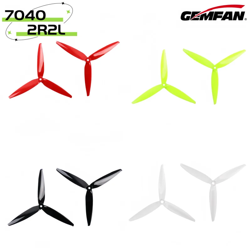 2 pairs 4pcs 4 colors Gemfan 7040 7.0x4.0 FPV PC 3 propeller Prop Blade CW CCW shaft through the machine more special motor 2407