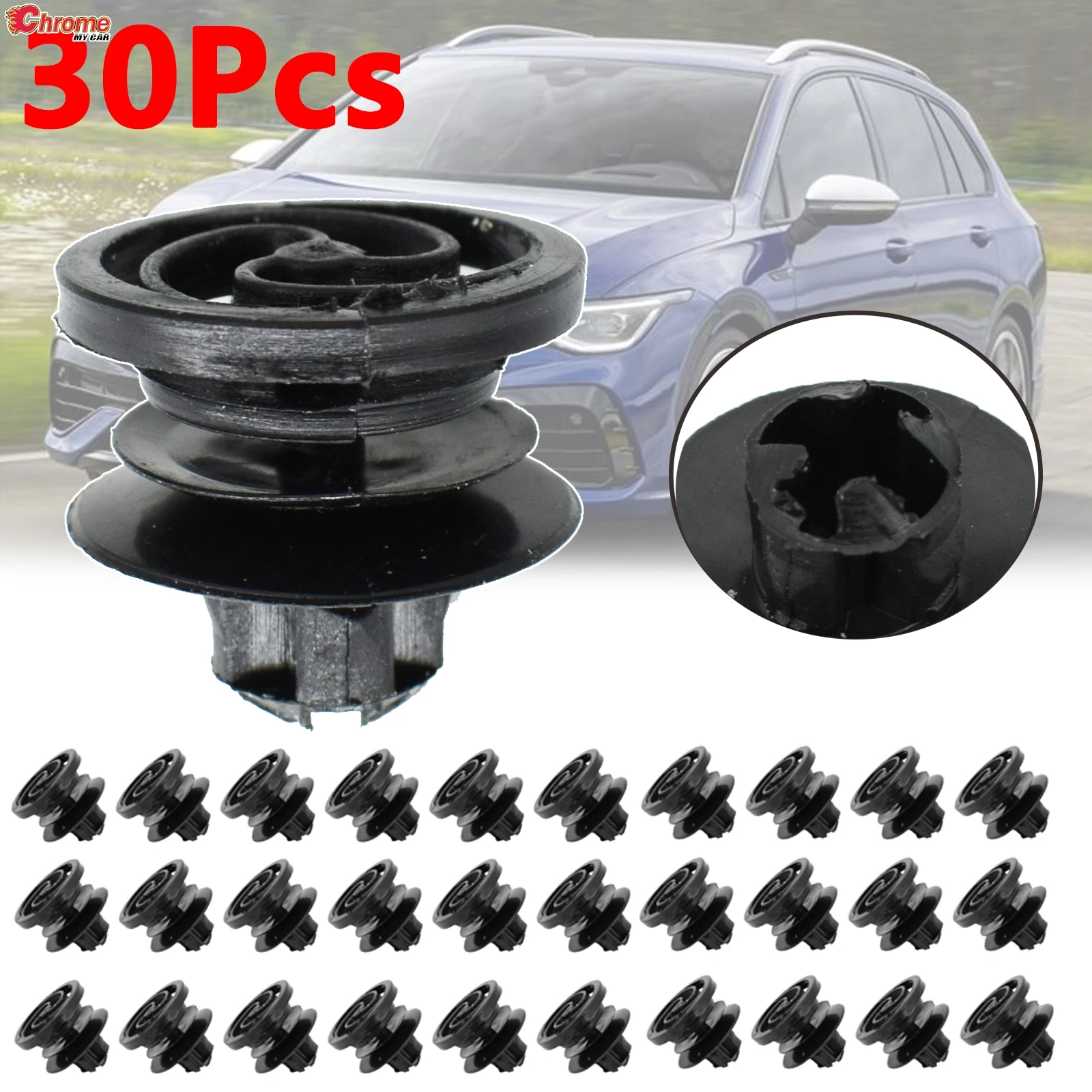 30pcs Car Door Card Retainer Trim Panel Clips For VW Volkswagen Jetta Golf Mk4 Passat B5 Push-Type Interior Rivets Fastener Clip