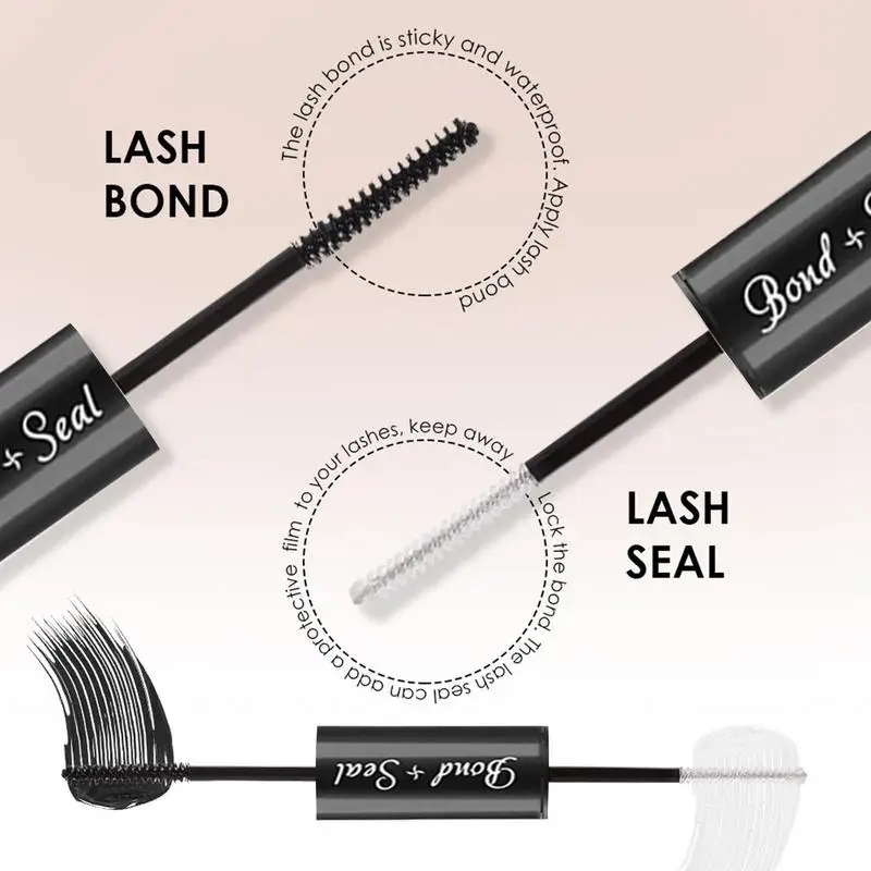 Eyelash Bond And Seal 2 in 1 Fast Drying Lash Glue And Sealer Waterproof Strong Hold Cluster Lash Glue Bond And Seal For Cluster