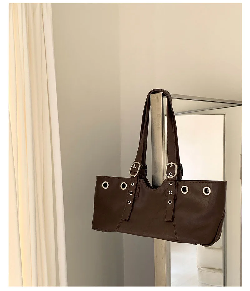 

Premium Rivet Niche Design Fashion Versatile Shoulder Bag New European and American Spice Girls Large-Capacity Underarm Bag