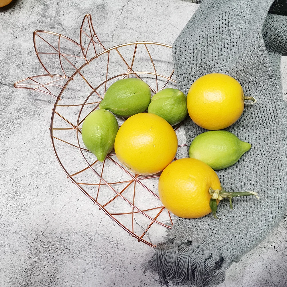 

Veggie Tray Fruit Basket Holder Storage Stand Wire Golden Bowl Vegetable Washing