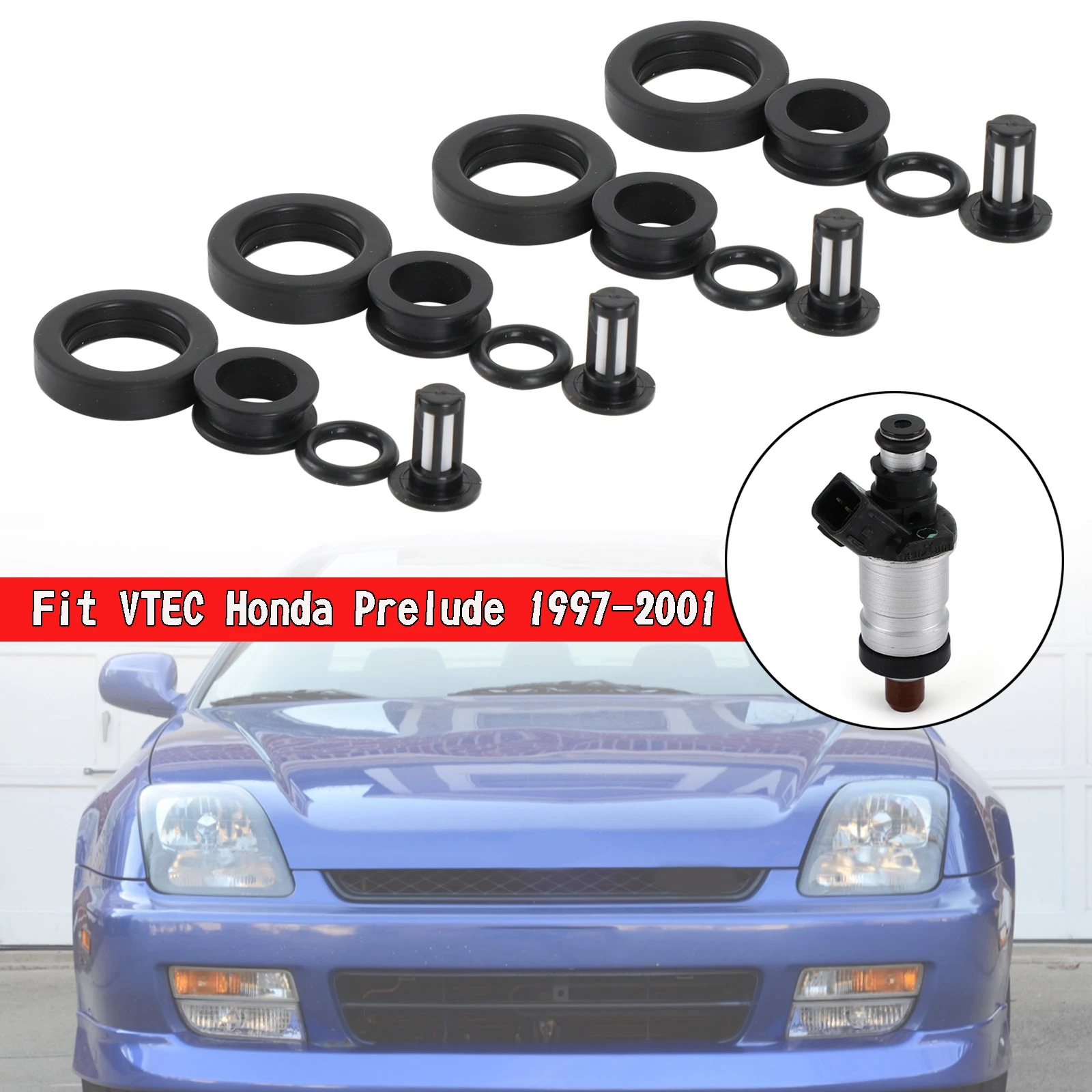 Areyourshop 4PCS Fuel Injectors Repair Kit 06164P2J000 Fit For VTEC Honda Prelude 1997-2001