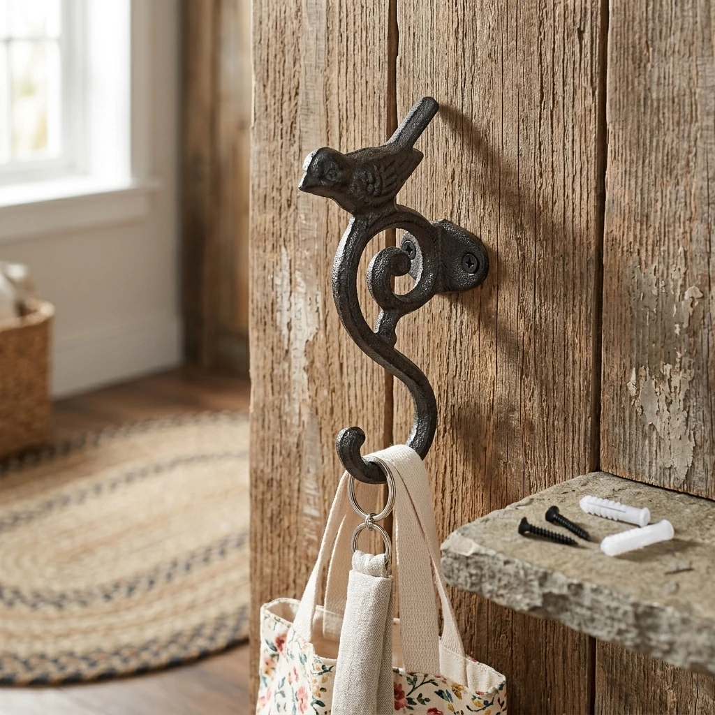 Wall Hook Vintage Entryway Organizer for Homeowners Retro Cast Iron Bird Key Holder Rack Decorative Coat Hanger Durable