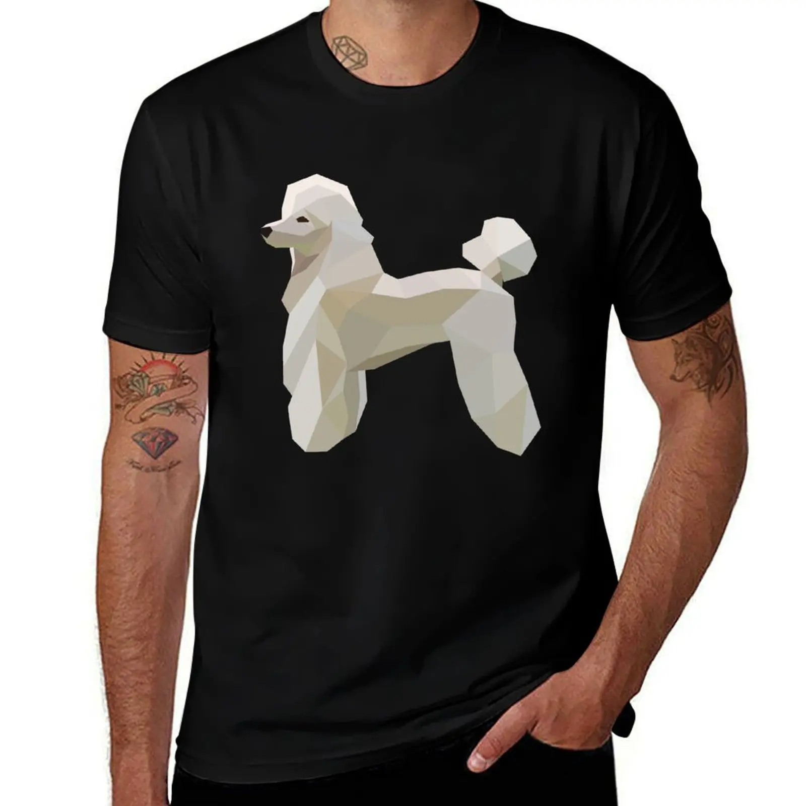 Poodle Dog Polygon Design Dog Poodle T-Shirt Work Comfort for Men T-Shirt