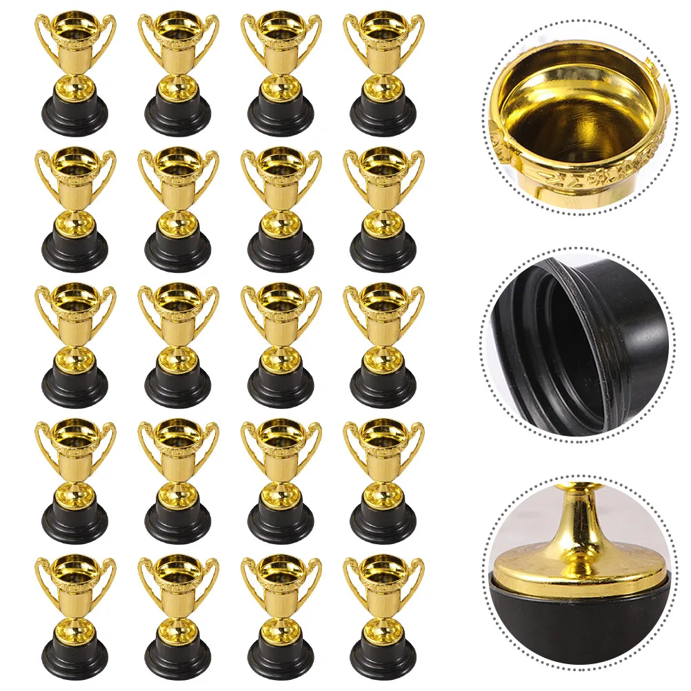 

20pcs Children Plastic Mini Trophies Award Cups Sturdy Material Versatile Use Decorative Small Trophy Plastic Gold Awards