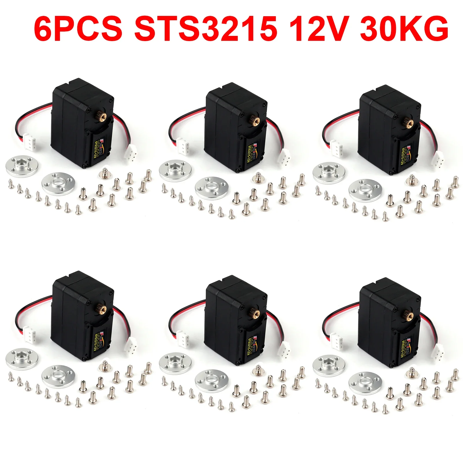 VoidFly 6PCS STS3215 12V 30KG High Torque Smart RC Servo TTL Serial Bus Robot Servo For SO-ARM100 Teaching Robotic Project Feete