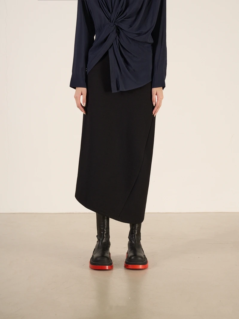 

Юбка-труба с высокой талией, асимметричная, из воздушного хлопка, с 3D-кроем, креативная, прямая, с уникальным дизайном