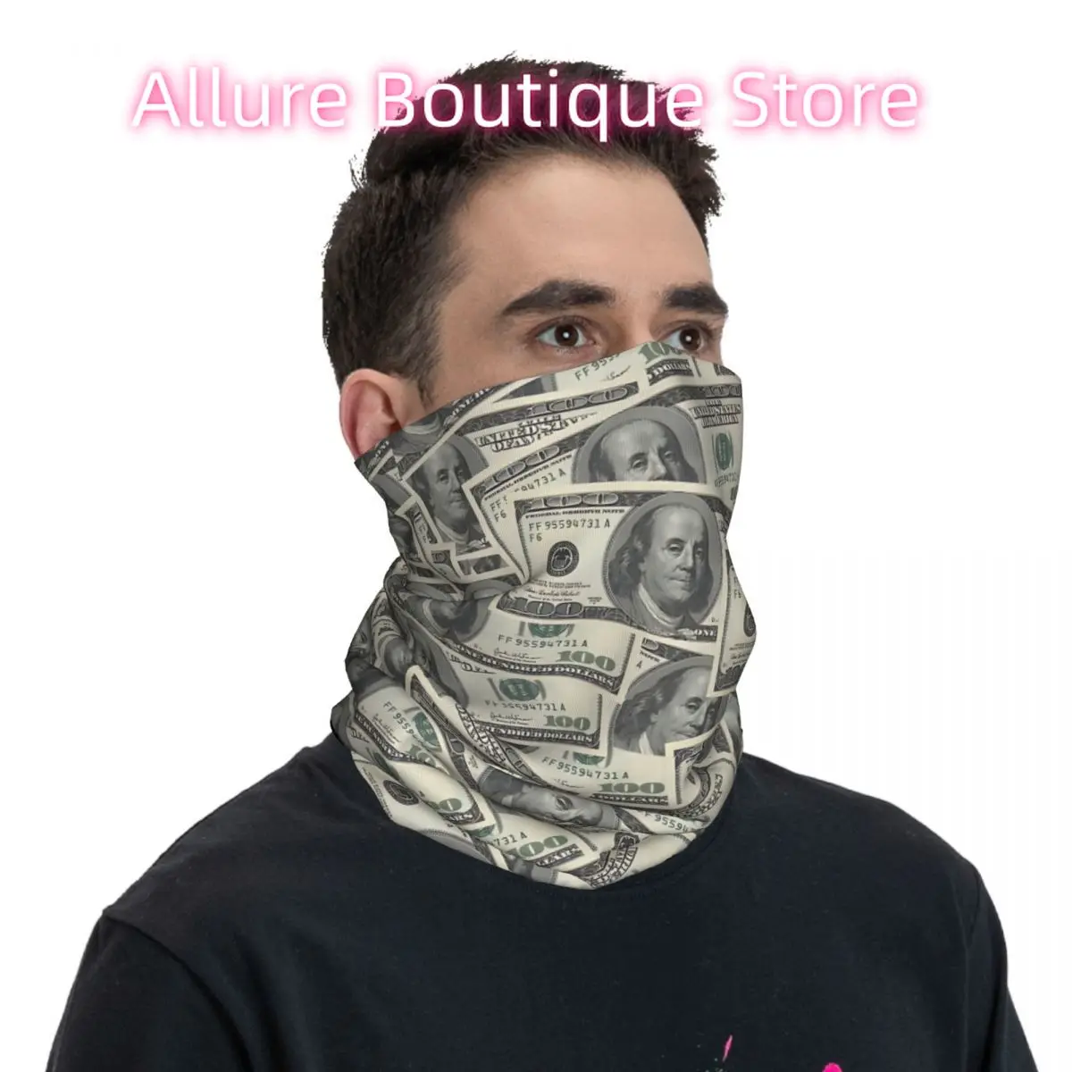 100ドル札 バンダナ ネックカバー ラップ スカーフ バラクラバ サイクリング ユニセックス 大人用 通気性