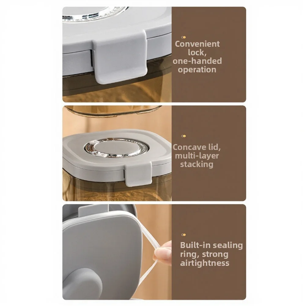 Light Shielding Airtight Jar for Sugar Coffee Tea Flour Spices Milk Powder and Dry Pantry Items with Spoon and Tight Seal Lid