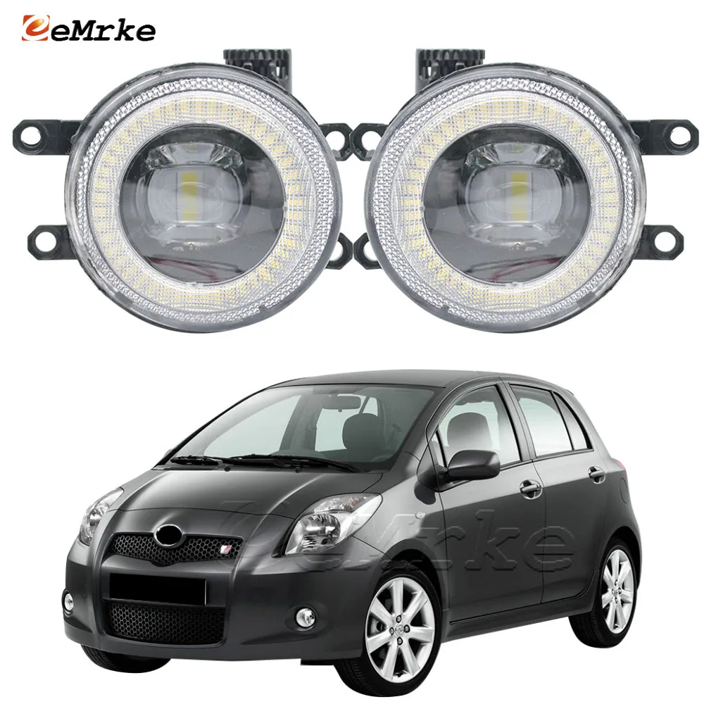 

Фонари Противотуманные в сборе для Toyota Vitz RS NCP91 2005 2006 2007 2008 2009, дневные ходовые огни Angel Eye DRL ярко-белые