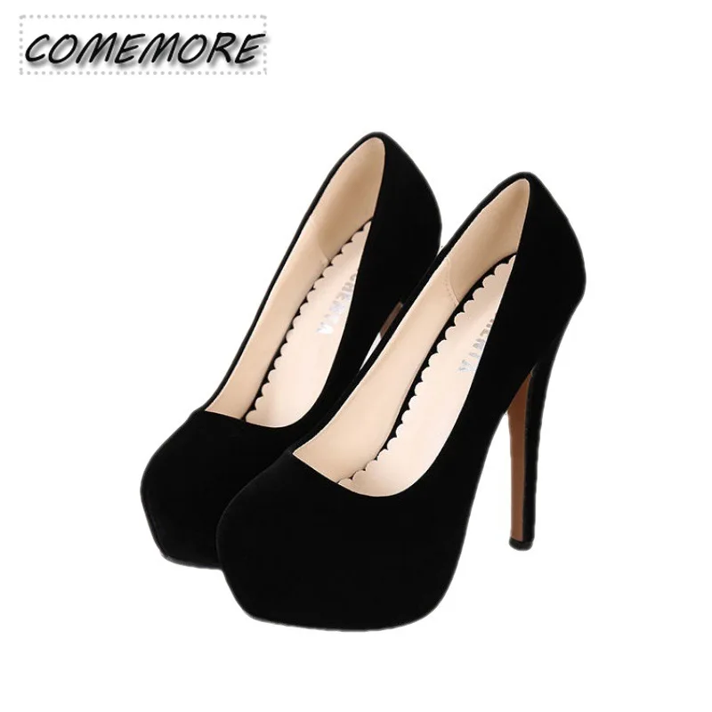 Super High Heel Women\'s Shoes Waterproof Platform Shoes Nightclub Fine with Sexy Spring Large Size High Heel Wedding Shoes 35-46