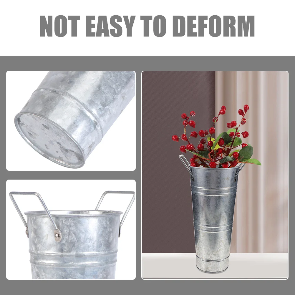 4 stücke Vintage Blume Für Getrocknete Blumen Retro Pflanzer Eisen Eimer Eisen Blume Eimer Home Office Decor Bauernhaus Vase