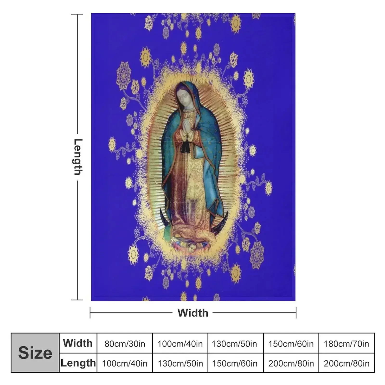 Our Lady of Guadalupe Mexican Virgin Mary Mexico Tilma 20-103 Throw Blanket Nap for sofa Stuffeds Blankets