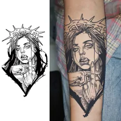 Unique woman, lasting 1-2 weeks waterproof, temporary tattoo stickers, realistic semi-permanent arm fake tattoos