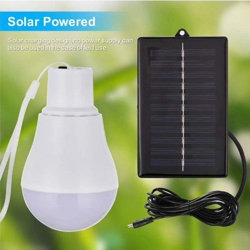 Outdoor Camping Led Lights Bulb with Solar Panel Powered High Brightness Portable Lighting Solar Tent Lamp For Outdoor Indoor