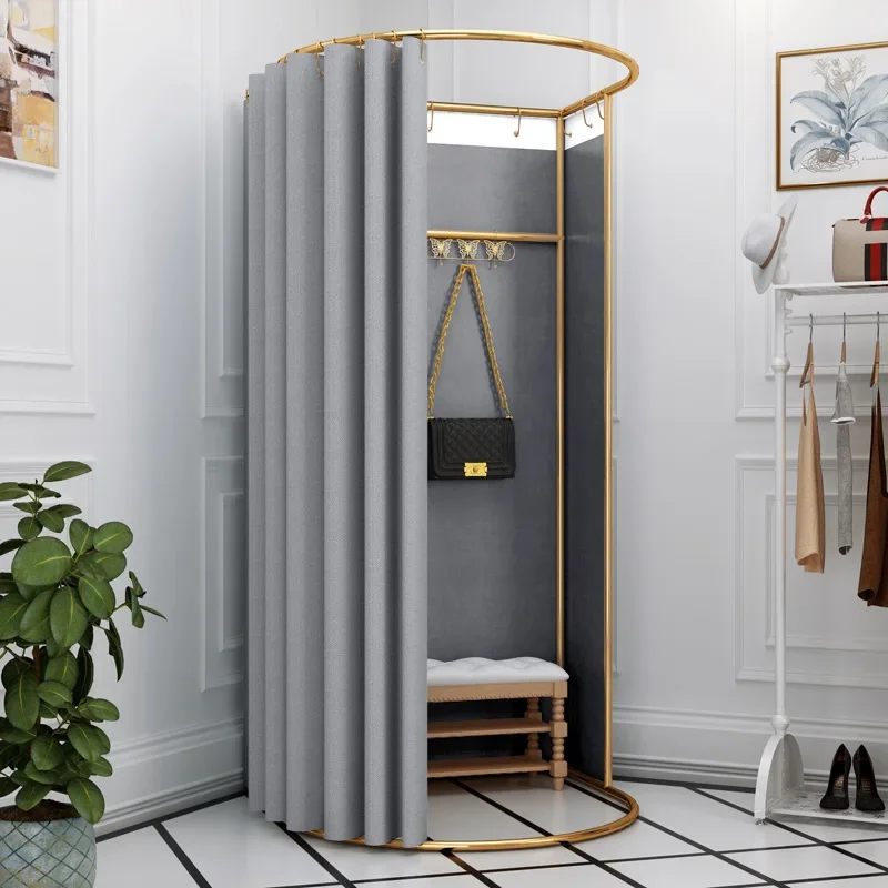 Modern minimalist wrought iron mobile fitting room, temporary changing room, shopping mall, clothing store, portable