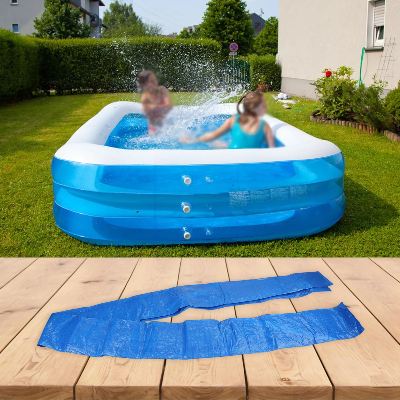 Long Lasting Pool Cover Solution 262*175*51cm Inflatable Swimming Pool Cover Effective Pool Protection Elastic Cords