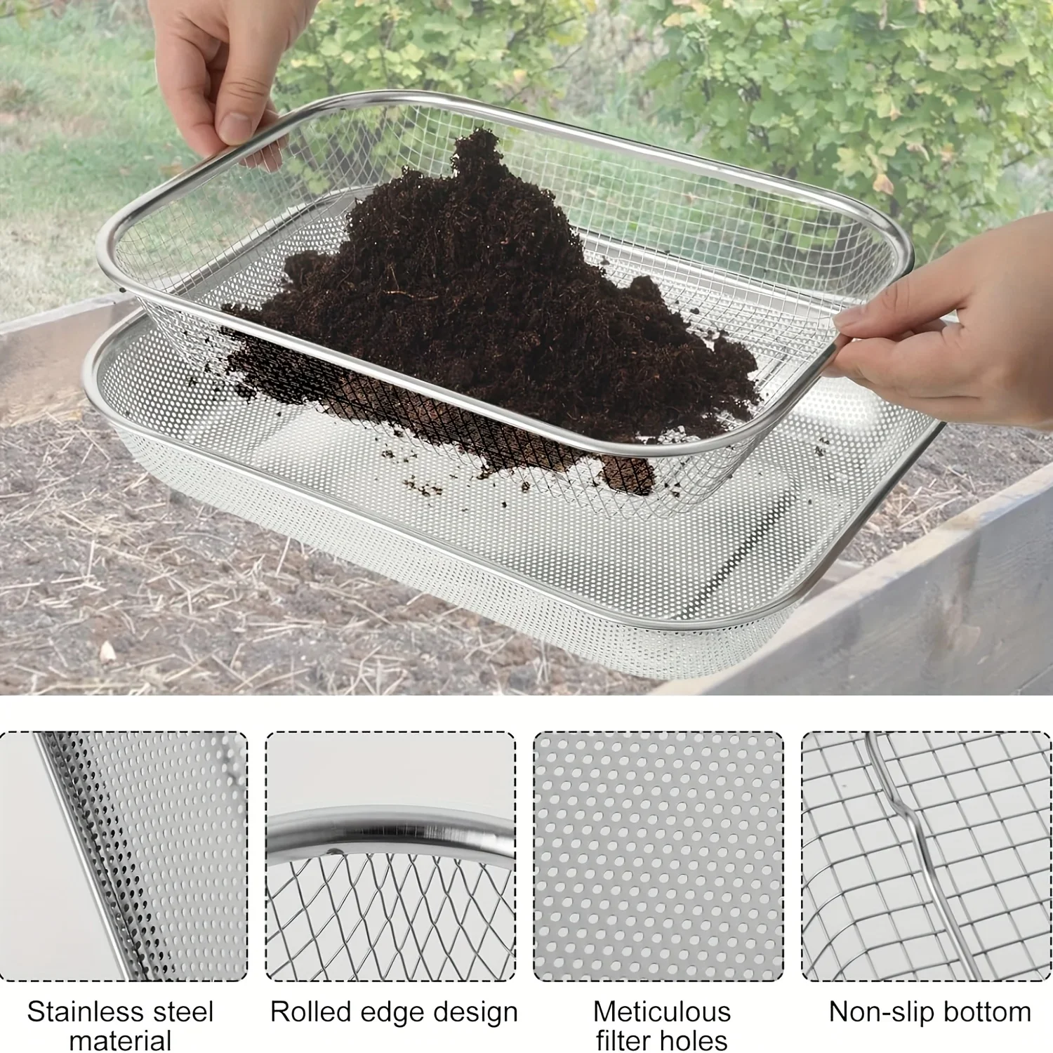 Tamis à terre en acier inoxyda - Garden Sieve Soil avis et prix