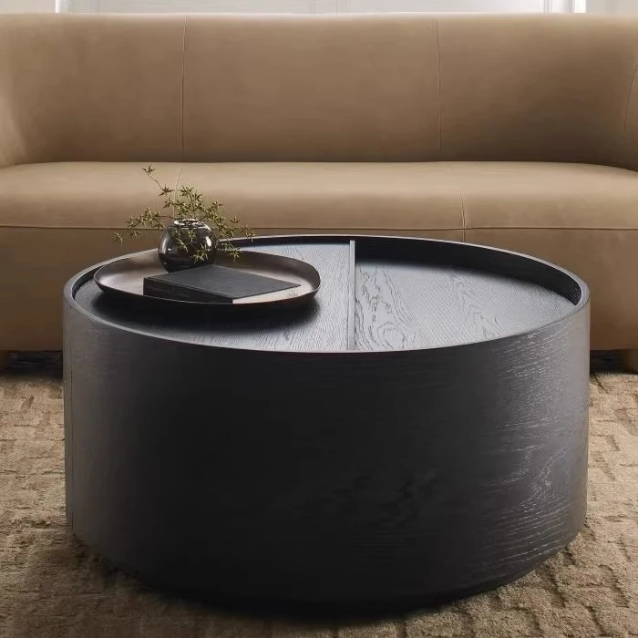 New modern solid wood furniture  simple round coffee table