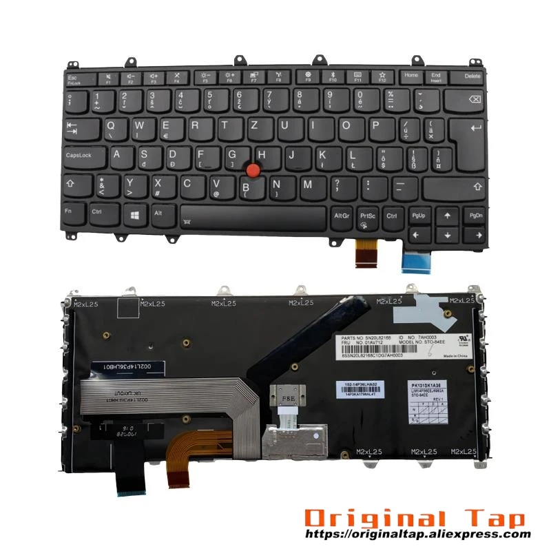 SK Slovakian Backlit Keyboard for Lenovo Thinkpad X380 Yoga 370 01EN410 01AV699