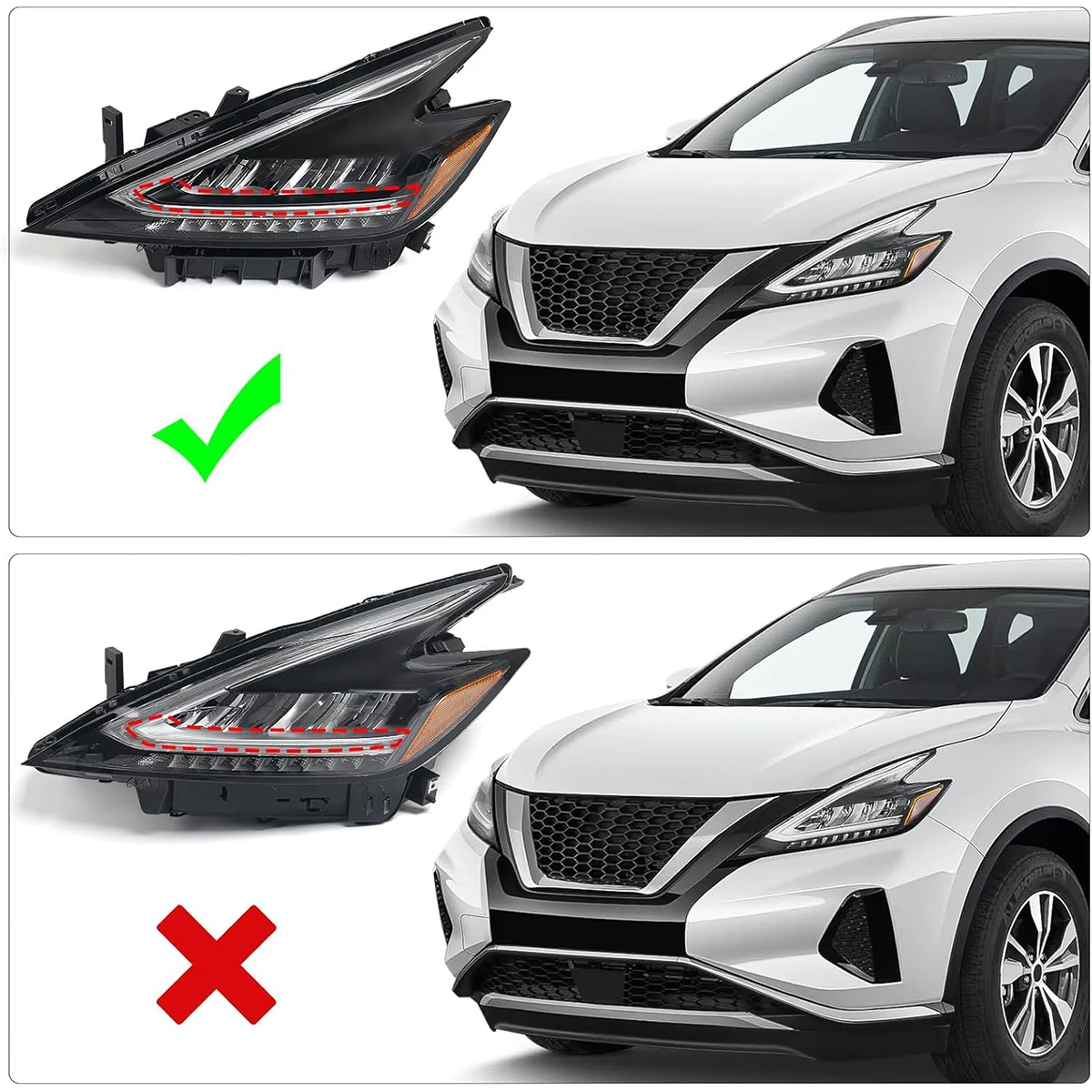 

LED Headlight For Nissan Murano 2022-2023 LED Head Light Assembly Hi/Lo Beam DRL Daytime Running Turn Signal Indicator Lamps