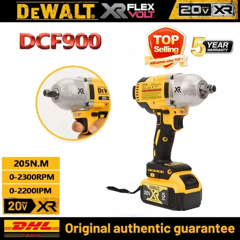 

DEWALT DCF900 Kit 1/2In Brushless Cordless High Torque Impact Wrench With Hog Ring Anvil 20V Power Tools Battery Charger