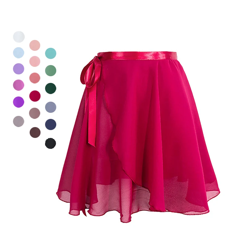 Adult Chiffon Dance Skirt Tutu Women Girls Gymnastics Tied Skirt Training Ballet Skirts юбка Ballet Dance Faldas