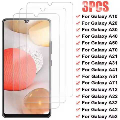 3PCS Tempered Glass For Samsung Galaxy A50 A70 A40 A20E A30S A21S A31 A51 A71 Screen Protector For Samsung A12 A52 A02S A32 A22