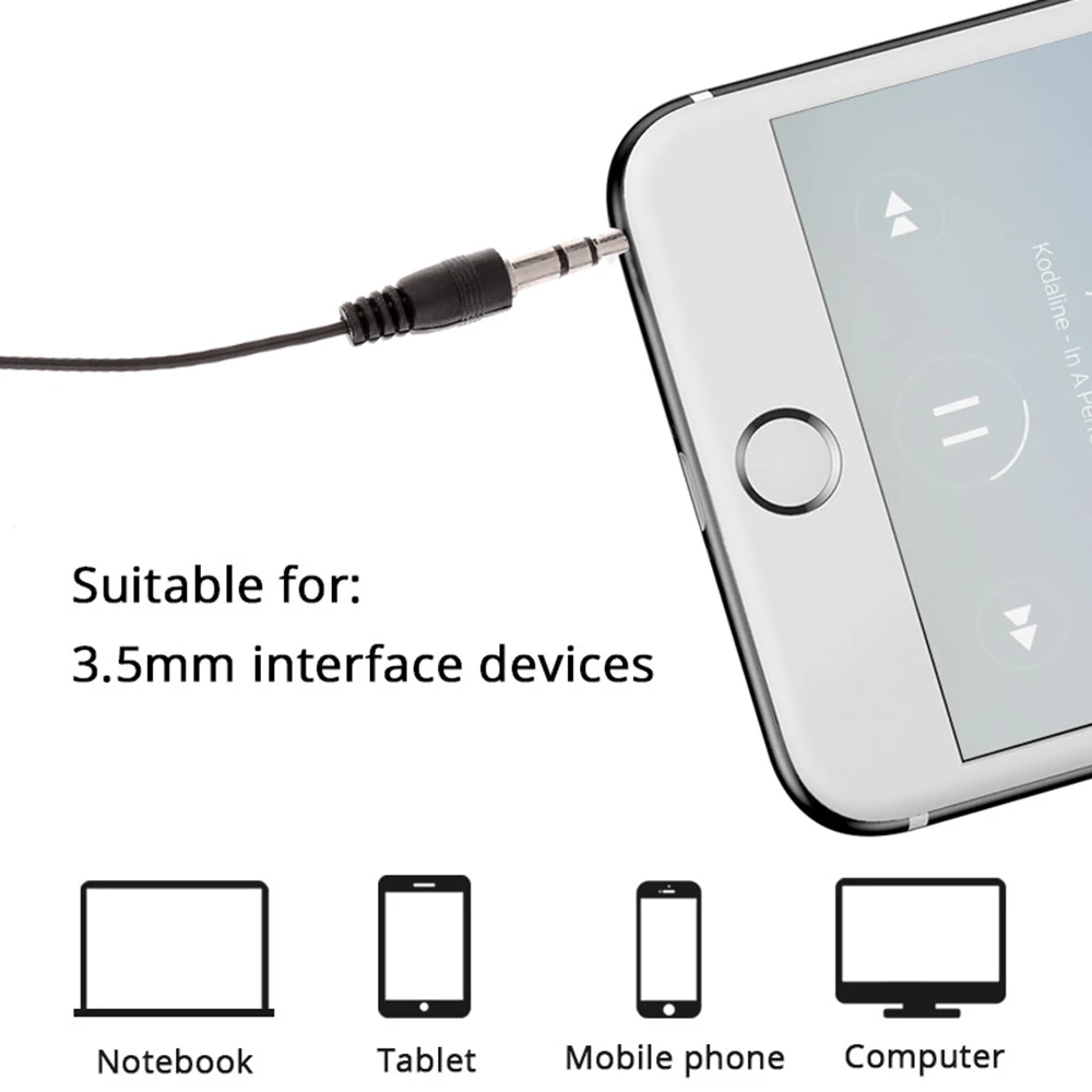 モノラルインイヤーヘッドホン,ユニバーサルブラックヘッドセット,スマートフォン,mp3,デュアルチャネル,50cm, 3.5mm