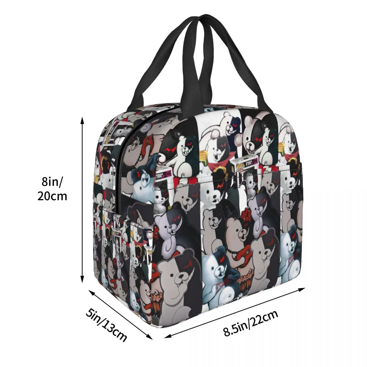 Japan Anime Danganronpa Monokuma Insulated Lunch Bag for Women Kids Portable Food Boxes Thermal Lunch Box Tote