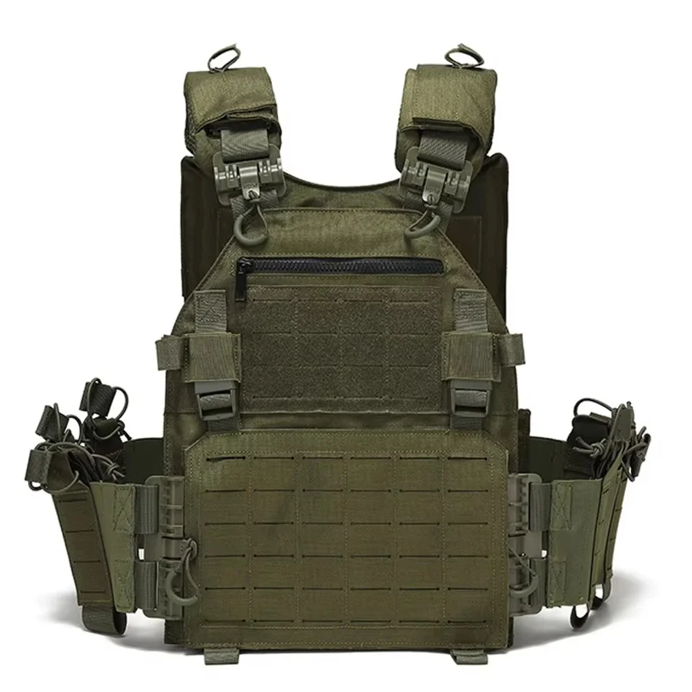 Multi Functional Quick Release Vest Laser Cutting MOLLE Hunting Vest Waterproof and Wear-Resistant Outdoor Training Vest