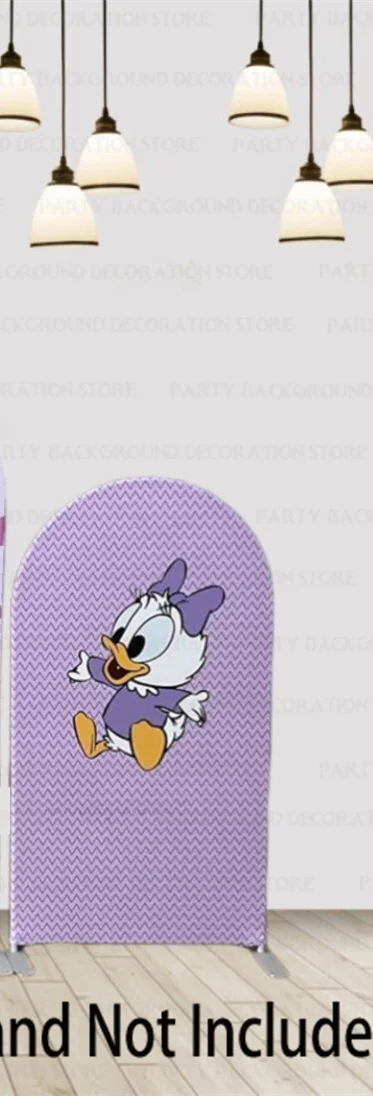 Disney Sweet Daisy Duck Minnie Mouse Baby Bogen Hintergrund Abdeckung Neugeborene Mädchen gewölbte Wand Hintergrund Baby 1. Geburtstag Dekor Abdeckung 4