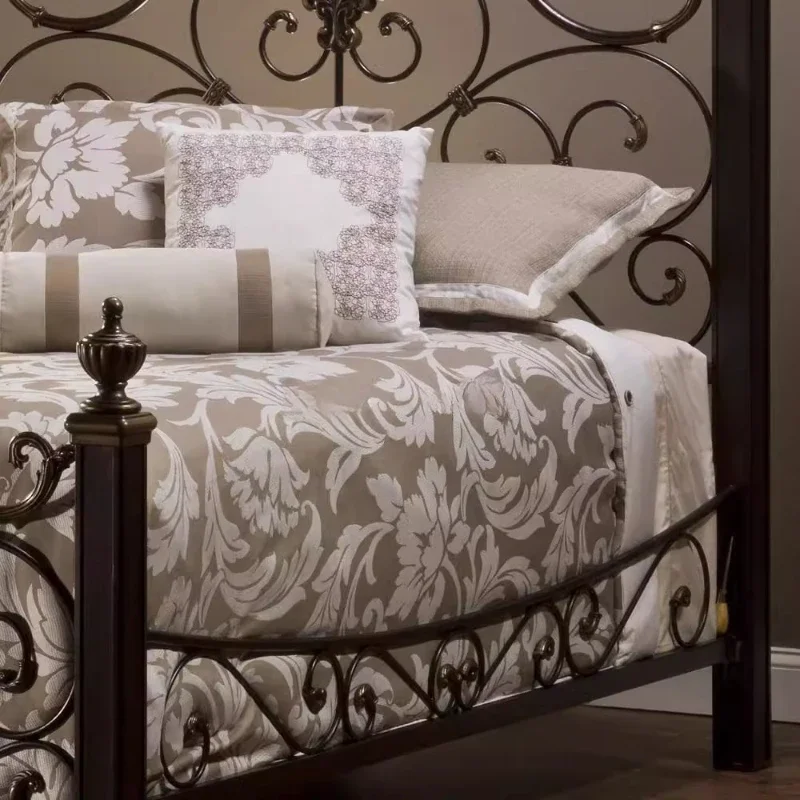 إطارات وقواعد السرير اللوح الأمامي أثاث غرفة نوم سرير الاميرة 180x200 سنتيمتر الفاخرة الملك الحجم سرير مزدوج الرجعية سرير من الحديد المطاوع