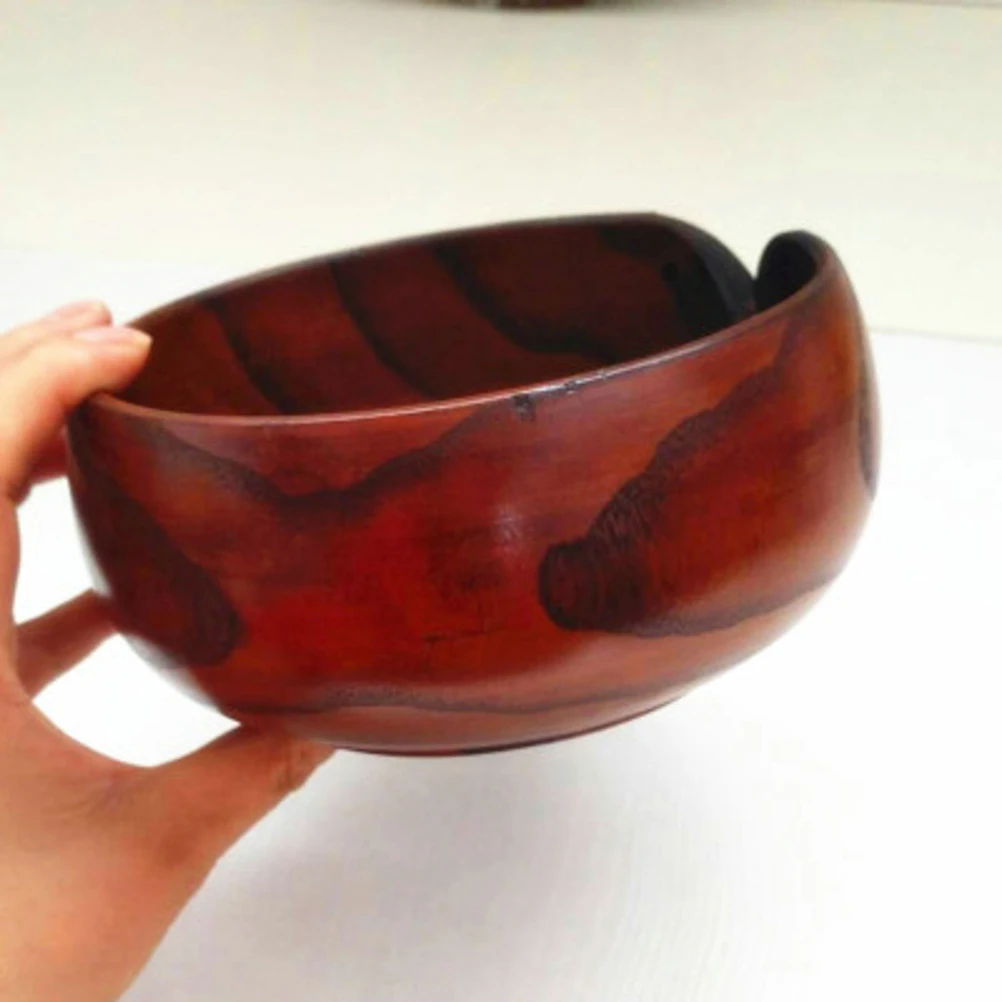 

Wooden Yarn Bowl Smooth Handmade Crochet Knitting Tool Organizer Flat and Convex Bottom Yarn Storage Crochet Storage